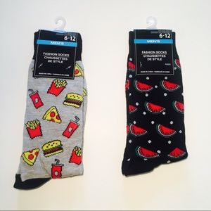 2 pair Printed dress socks,fun,emoji Novelty socks